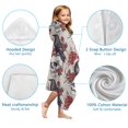 thumbnail image 7 of Beige Skull Crow Flower Pattern Hooded Bath Towel，60"x35" for Ages 3 To 12 Kids, Quick Dry Lightweight Soft Microfiber Hood Beach Towel Cover Up for Kids, 7 of 7