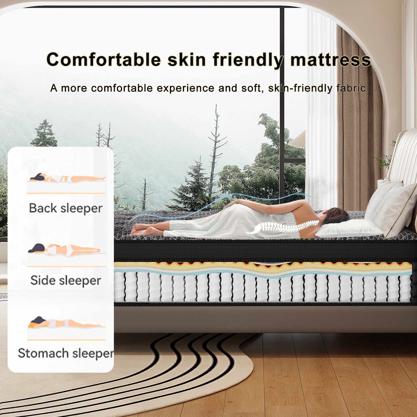ENSHUI 12-inch Gel Memory Foam Twin Mattress - Cooling Sleep & Pressure Relief, Medium-Firm with Motion Isolation for Blissful Rest