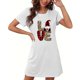 thumbnail image 4 of Camisón corto de talla grande para mujer, camisón de manga corta con estampado de pecho a la moda, camisón para mujer, 4 of 5