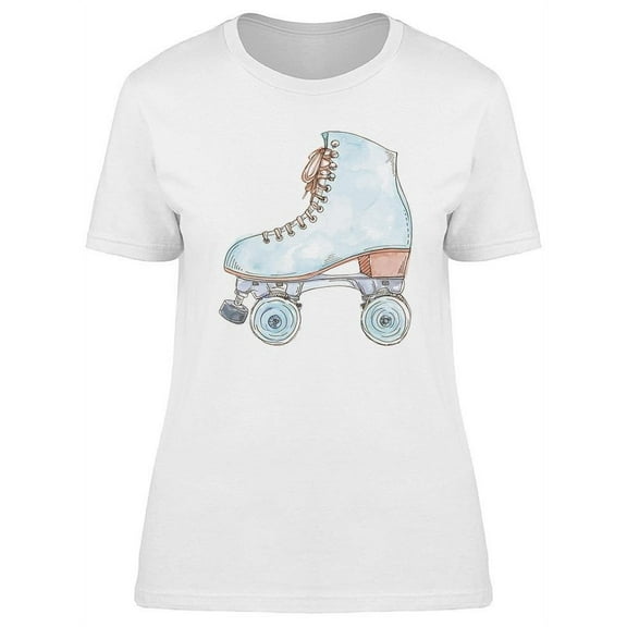 Watercolor Retro Roller Skate T-Shirt Women -Image by Shutterstock, Female Small