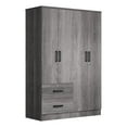 thumbnail image 1 of Pemberly Row Armoire Moderne en Bois d'Ingénierie Gris à 4 Portes et 2 Tiroirs, 1 of 10