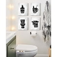 thumbnail image 4 of Drsoum Bathroom Wall Decor Funny Toilet Signs Quotes Wall Art Small Bathroom Pictures 8x10in4pcs Natural Framed, 4 of 5