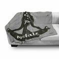 thumbnail image 2 of Spa Soft Flannel Fleece Throw Blanket, Keep Calm Do Yoga and Meditate Lettering with Silhouette of Woman in Lotus, Cozy Plush for Indoor and Outdoor Use, 70" x 90", Dark Green Grey, by Ambesonne, 2 of 5