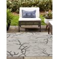 thumbnail image 2 of Unique Loom Botanical Collection Abstract Pictorial Transitional Indoor and Outdoor Flatweave Square Rug, 6 Feet, Light Gray/Dark Gray, 2 of 2