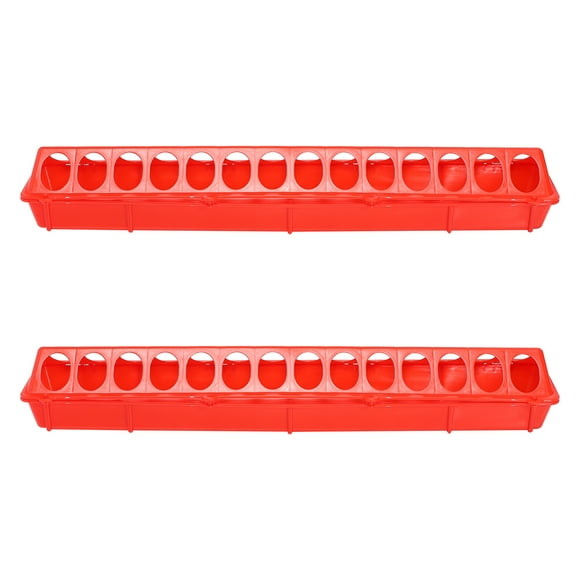 2 Pcs Chicken Feeding Trough Food Container Poultry Feeding Groove