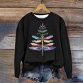 thumbnail image 3 of Patlollav Womens Round Neck Sweatshirts Printed Loose Fitting Long Sleeve Tops Blouse, 3 of 6