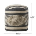 thumbnail image 3 of GDF Studio Villard Boho Handcrafted Fabric Cylinder Pouf, White and Navy Blue, 3 of 7