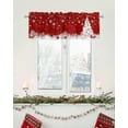 thumbnail image 3 of Christmas Valance for Windows Red Xmas Tree Kitchen Curtain Valances Christmas Balls Snowflakes Valance Curtains Window Treatments Short Curtains for Kitchen Living Room Bedroom Bathroom 54x18 Inch, 3 of 7