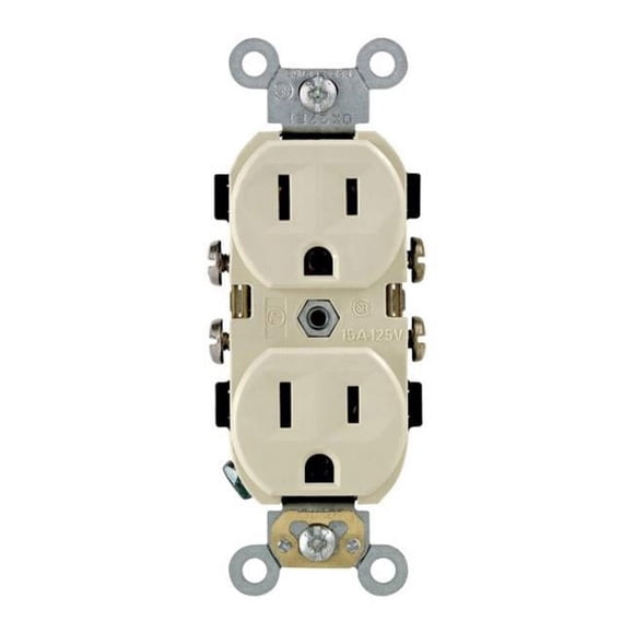 Leviton CBR15-00I 15 amp Decorative Duplex Receptacle Ivory