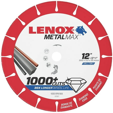 

Lenox Lenox 1972927 Metalmax Diamond Edge Cutoff Wheel 12 x 1