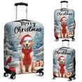 thumbnail image 2 of Merry Christmas Golden Retriever Enjoys Woofmas Winter Xmas Holiday Travel Luggage Cover Goldens Dog Lover Gifts Idea Suitcase Dust Protective Decor - 02022, 2 of 5
