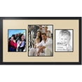 thumbnail image 1 of collage photo frame double mat with 1 - 11x14 and 2 - 8x10 openings and  black frame, 1 of 2
