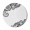thumbnail image 1 of East Mouse Pad for Computers, Floral Corner Ornaments with Swirls and Blossoms Monochrome Folkloric Inspirations, Round Non-Slip Thick Rubber Modern Mousepad, 8" Round, White Black, by Ambesonne, 1 of 2