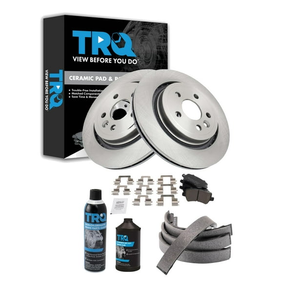 TRQ Rear Brake Pad & Rotor Kit BKA42526 Fits Select 2007-2008 Volvo S80