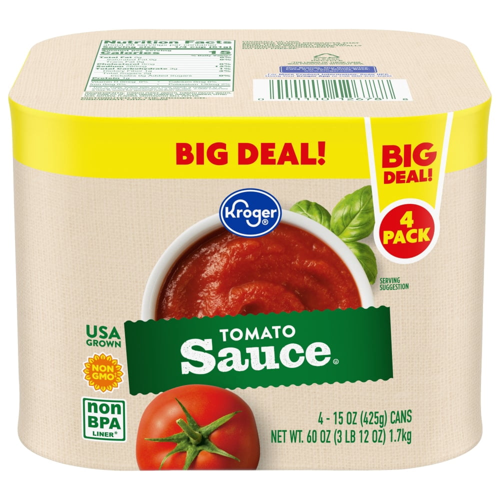 Kroger Tomato Sauce 4 ct / 15 oz - 3 Pack