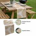 Beige Palm Leaves Cotton Linen Table Runner Summer Botanical Tropical ...