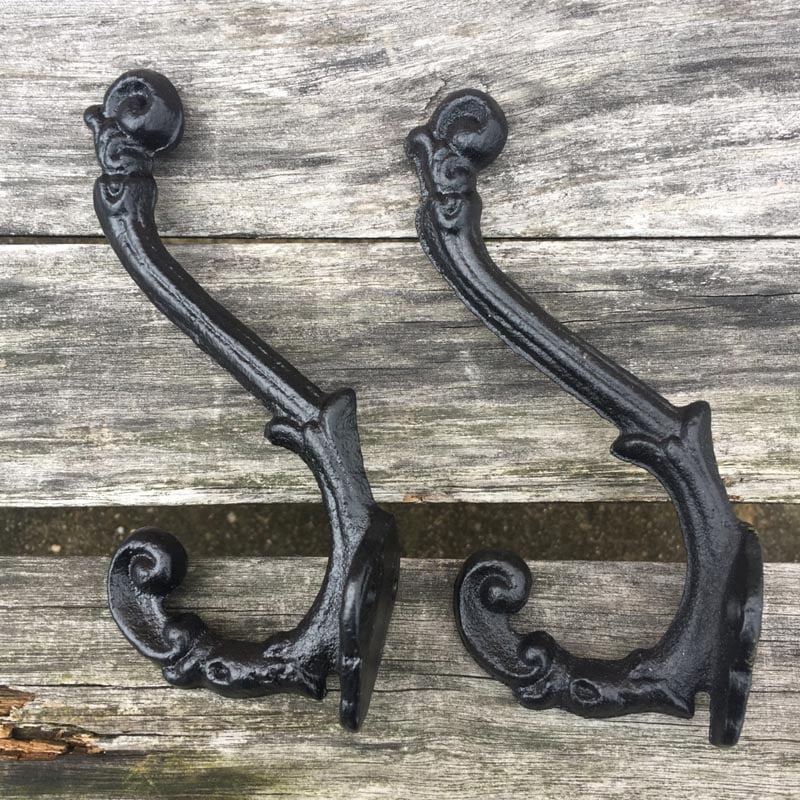 5 Pcs Vintage Style Cast Iron Wall Coat Hooks Hat Hook Hall Tree