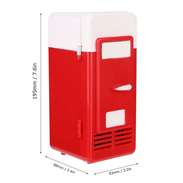 DEMULLER Mini Fridge with Freezer Compact Retro Refrigerator Dual Door  White-YX-100 19inch Wide 