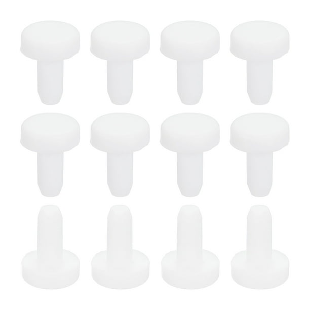 Paquete de 35 tapones de agujero de silicona de 3mm, tapones de goma tipo T blancos para agujeros de 2.5-3mm