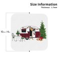thumbnail image 3 of Disketp Vintage Buffalo Plaid Christmas Camper Funny Coasters,4 Pcs Leather Coasters With Holder, Perfect Housewarming Hostess Gifts,Protect Furniture From Water Marks Scratch And Damage, 3 of 9