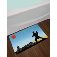 thumbnail image 2 of Kung Fu Bath Mat, Man Silhouette Demonstrates Technique of Karate, Plush Bathroom Decor Mat with Non Slip Backing, 29.5" X 17.5", Sky Blue Charcoal Grey, by Ambesonne, 2 of 2