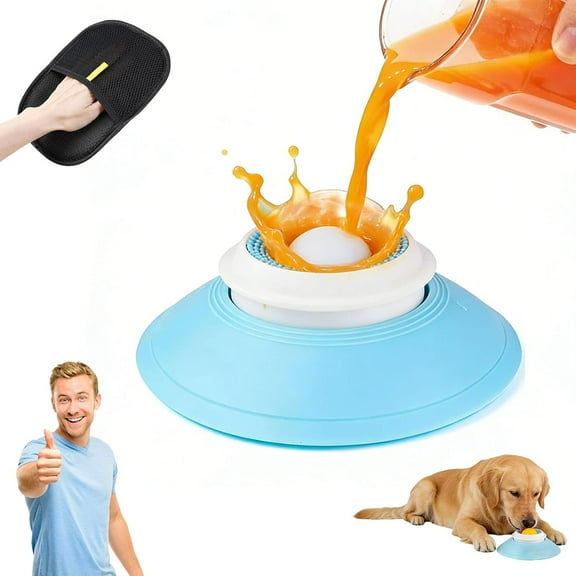 Dog Lick Sphere, Dogs Liquid Lick Bowl, Lick Ball-Shaped Liquid Food Slowly, Non-Slip Licking Bowl for Cat Dog Calming & Anxieties Relief