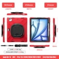 thumbnail image 7 of Case for iPad Air 13 (2026 M4/2025 M3/2024 M2)/iPad Pro 12.9 inch (2022/2021/2020/2018), 360 Degree Rotating Hand Grip Shockproof Cover with Shoulder Strap, Red, 7 of 7