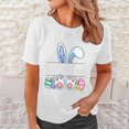 thumbnail image 2 of TSADFHJI Hauts de Noël pour Femmes 2X Haut Décontracté à Manches Courtes Imprimé de Pâques Col Rond T-Shirt Manches Courtes TTG Blanc, 2 of 4