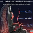 thumbnail image 4 of HOFFREE Gaming Chair with LED RGB Lights with Massage and Footrest Ergonomic Computer Chair High Back Video Game Chair with Adjustable Lumbar Support Linkage Armrest Red and Black, 4 of 7