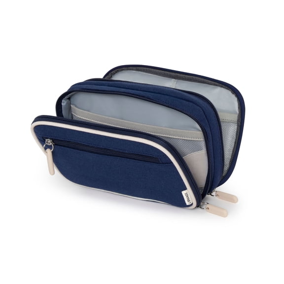 U Brands Canvas Tech Organizer for Chargers, Cords and Accessories, 7.8 x 5 Inches, Navy