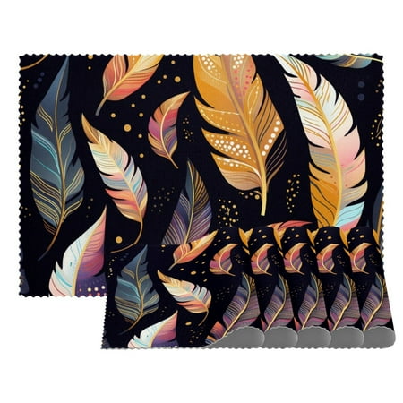 

Placemats Set of 1 Non Slip Washable Table Placemats Bohemian Style Feather Leaves