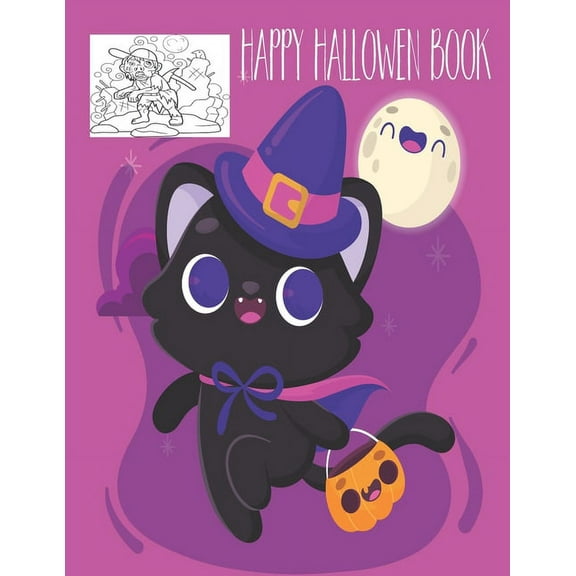 Happy Hallowen Book: Cute Halloween Coloring Book for Gift (Paperback)