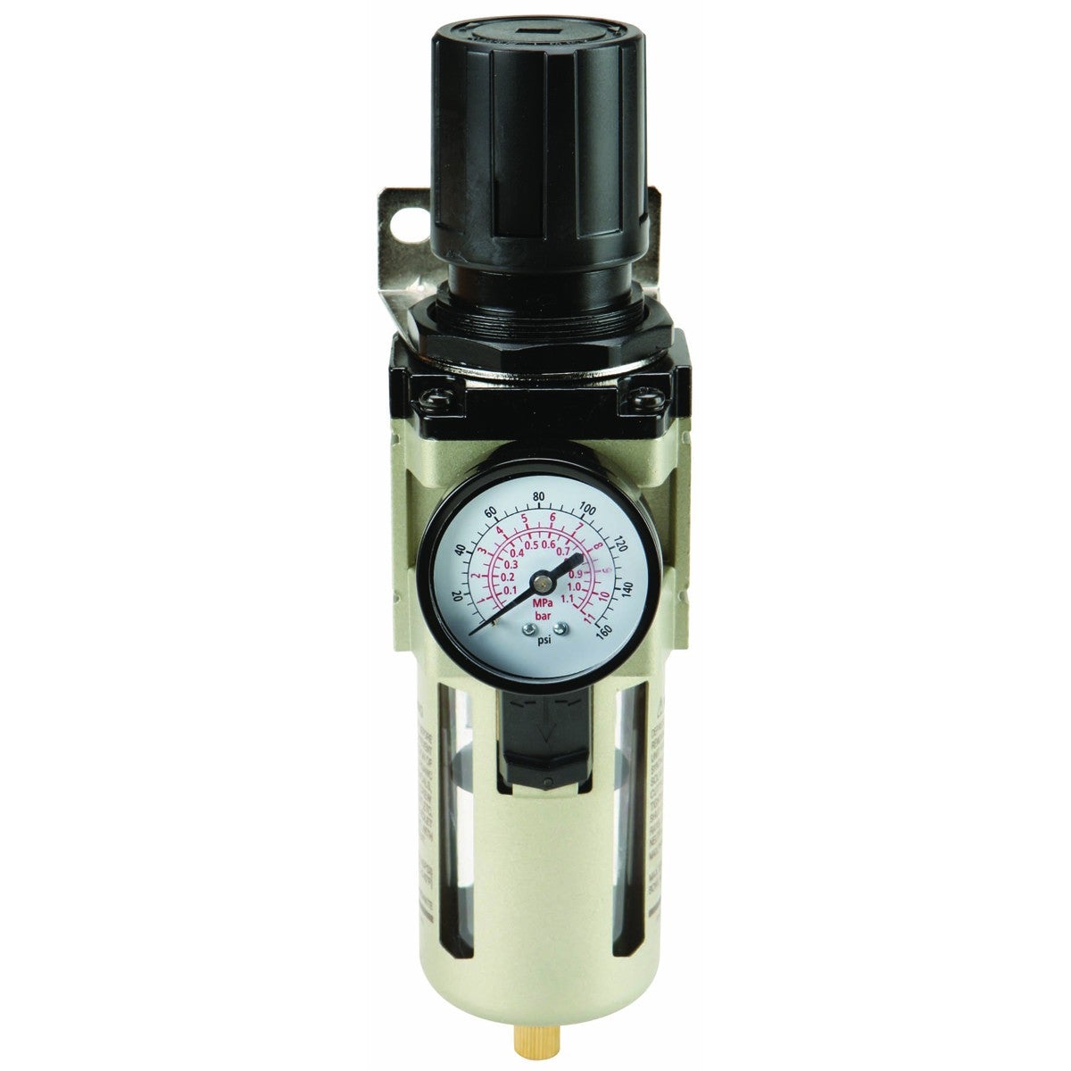 1/2" 18 NPT Inline Air Filter and Regulator for Shop Air Compressors