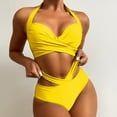 thumbnail image 2 of Trajes de baño para mujer, 2 piezas, estampado tropical hawaiano, camisola, sujetador y volantes, conjuntos de baño, ropa de playa OAVQHLG3B Store  lin121212, 2 of 4