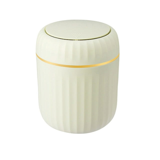 Coffee Tables for Living Room Push-Type Desktop Trash Can, Green Plastic Small Litter Bin with Odor-Blocking Lid, 5.11x5.11x6.49in for Office Study Room Small Trash Can