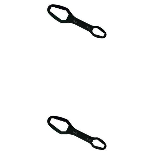 Riwesomey Llave portátil ajustable de doble cabeza para tornillos de 8-22mm, llave inglesa autoajustable, máquina para motocicleta y bicicleta 160 mm negro 2piezas
