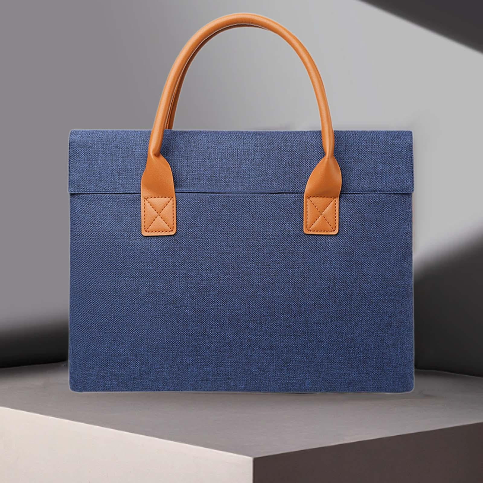 Wxqbjtam Briefcase for Men Women Business Wear Resistant Lightweight Stylish Oxford Cloth 43x31x4 cm Blue