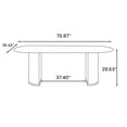 thumbnail image 5 of POVISON 71"Modern Minimalist White Oval Dining Table for 4-6, Glossy Sintered Stone Tabletop, Roman Column Frame Table Legs, 5 of 7
