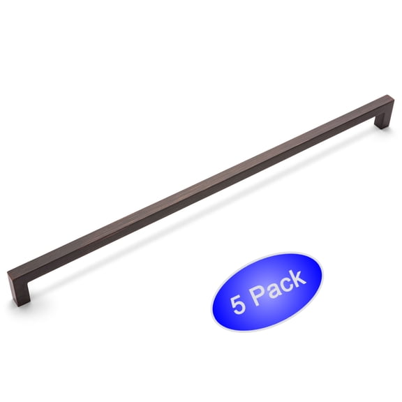 5 Pack - Cosmas 14777-320ORB Oil Rubbed Bronze Modern Cabinet Hardware Handle Pull - 12-5/8" Inch (320mm) Hole Centers