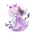 thumbnail image 3 of Adhesivos de pared con diseño floral de lobo y luna, PVC, 25 x 70 cm, 3 of 4