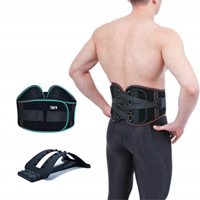lumbar sopport back brace lower back pain relief belt with back stretcher for men women m