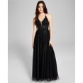 thumbnail image 1 of Blondie Nites Robe en Maille Appliquée pour Juniors, Noir, 5, 1 of 3