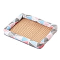 thumbnail image 2 of Natural Rattan Pet Bed Mat,Cooling Dog Bed, Medium Dog Bed Washable, Dog Cooling Mat Indoor, Square Linen Wrapped Bolster Summer Rest Nest with Rattan Cooling Surface Works for Both Small, 2 of 6