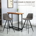 thumbnail image 4 of HOMCOM Bar Height Bar Stools Set of 2, Microfiber Cloth Bar Chairs, 4 of 10
