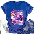 thumbnail image 1 of Pop cazadora para niña Round-Neck Printed Anime Trio Poster T Shirt （Blue）, 1 of 3
