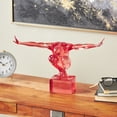 thumbnail image 2 of 19" x 13" Pink Resin Tinted Posing People Sculpture, by DecMode, 2 of 9