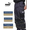 thumbnail image 7 of PUMA Workwear Precision X Work Pants for men - Premium Trousers with Multiple Pockets and Reinforced Knees - Ideal for Craftsmen, Manufacturing, and Construction - Black/Grey - 30W / 30L, 7 of 7