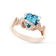 thumbnail image 2 of Heart Shape Simulated Aquamarine In 14K Rose Gold Over 925 Sterling Silver Ring Size 12, 2 of 5