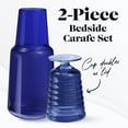 thumbnail image 2 of American Atelier Bedside Water Carafe with Tumbler Pitcher and Footed Drinking Glass, Use Cup as Lid for Carafe For Guest Room, Nightstand, Office, or Gif,Navy 32 Oz, 2 of 7