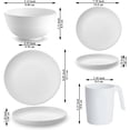 thumbnail image 2 of Ensembles de Vaisselle Blanche 24 Pcs Service pour 6, Assiettes et Bols Réutilisables en Plastique Berglander, Ensemble de Vaisselle Comprenant Assiettes de Dîner, Assiette à Dessert, Bols à Céréales, Tasses pour Maison, Jardin, Pique-Nique, Camping, 2 of 7